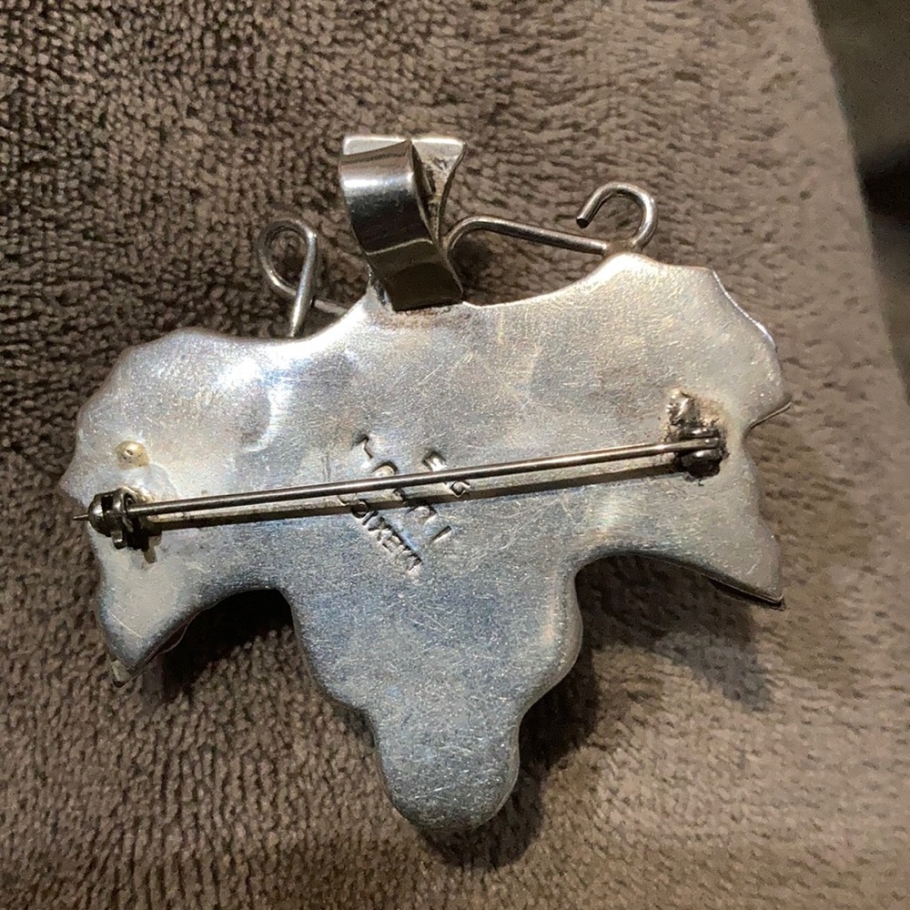 Mexican Silver Grape Brooch or Pendant - Picture 3 of 3
